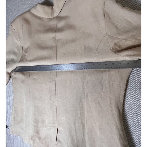 Jessica London Women’s 24W Blazer Jacket Beige Linen Blend Plus Size Career Work - Picture 9 of 12